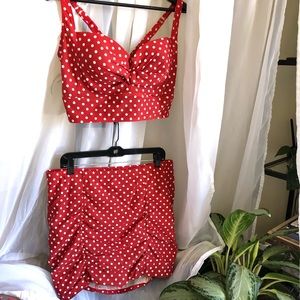 Torrid Pin-Up Red Polka Dot Swimsuit